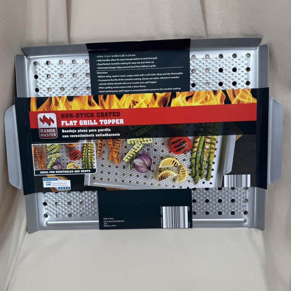 Vegetble‎ Grill Topper Plate Basket Pan Non-Stick 15x11 in Grill BBQ Cooking